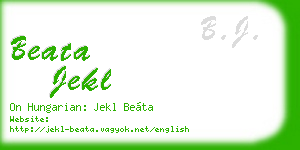 beata jekl business card