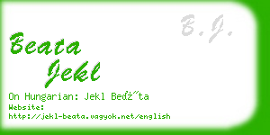beata jekl business card